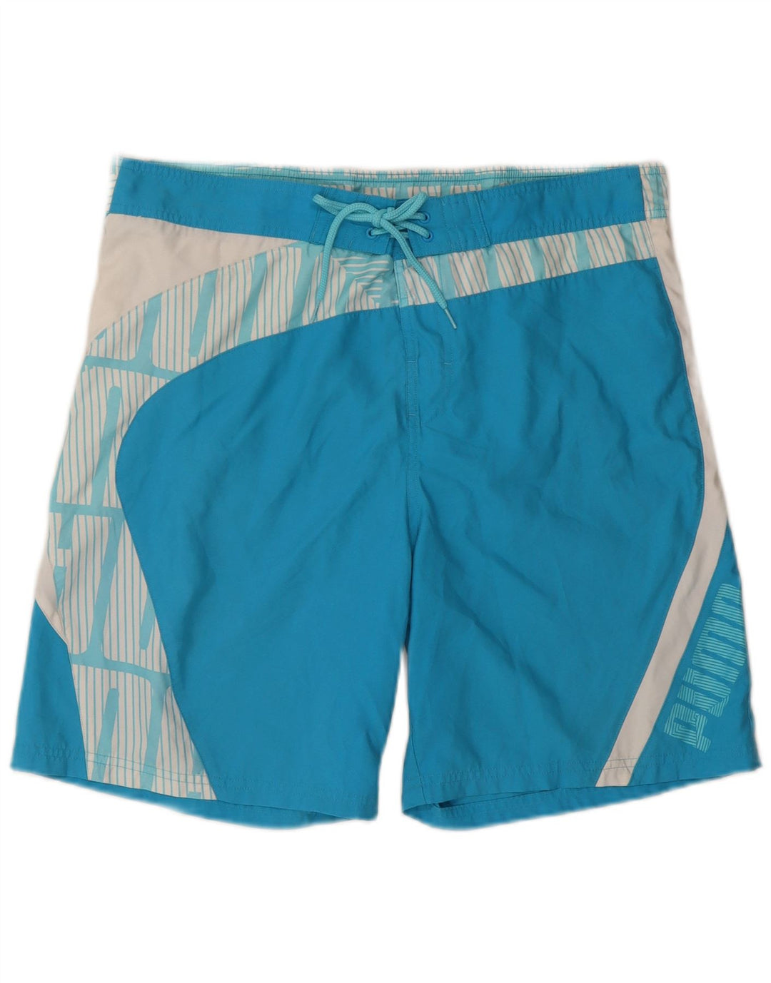 Puma Herre grafiske svømmeshorts Medium Blue Colourblock Polyester