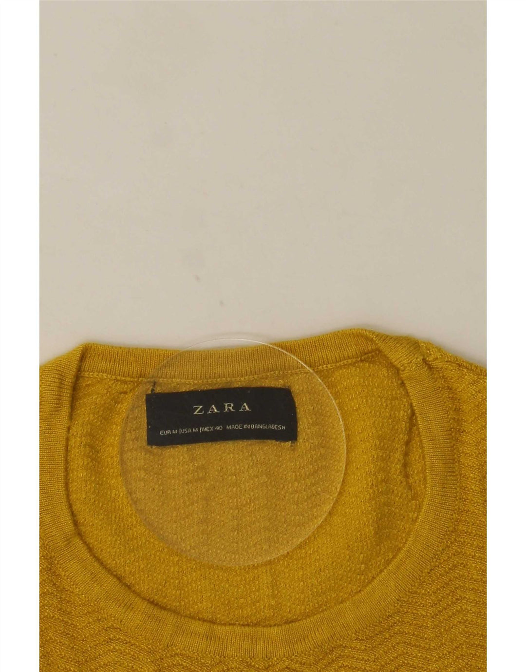 Zara Herre sweater med rund hals, medium gul