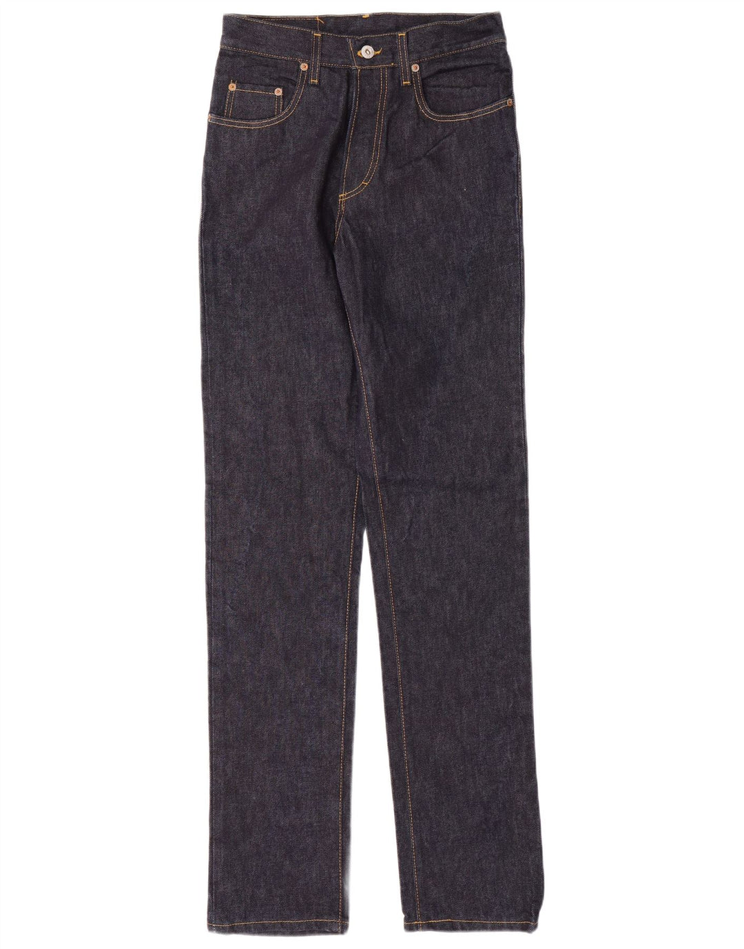 CASUCCI Herre Højtaljede Straight Jeans W28 L32 Marineblå Bomuld