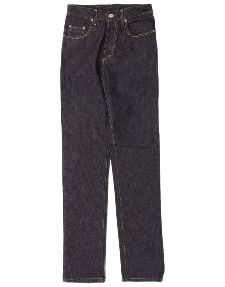 CASUCCI Herre Højtaljede Straight Jeans W28 L32 Marineblå Bomuld