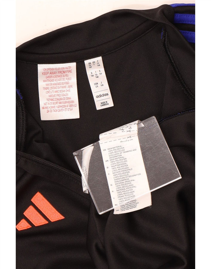 Adidas Boys Aeroready Zip Neck Pullover Træningsdragt Top 13-14 år Sort