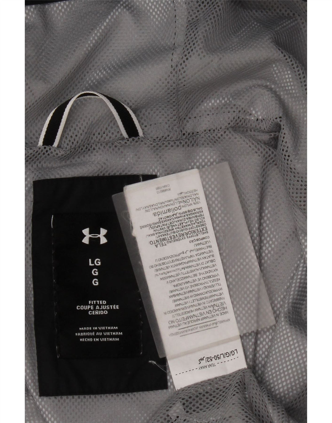 Under Armour Herre Hætte Regnjakke UK 40 Stor Sort Nylon