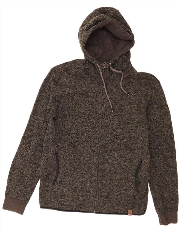 Quiksilver hættetrøje med lynlås til mænd mellemgrå Flecked Polyester