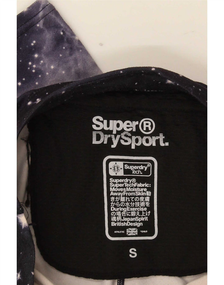 Superdry Womens Grafiske Capri Leggings UK 10 Small Black Tie Dye