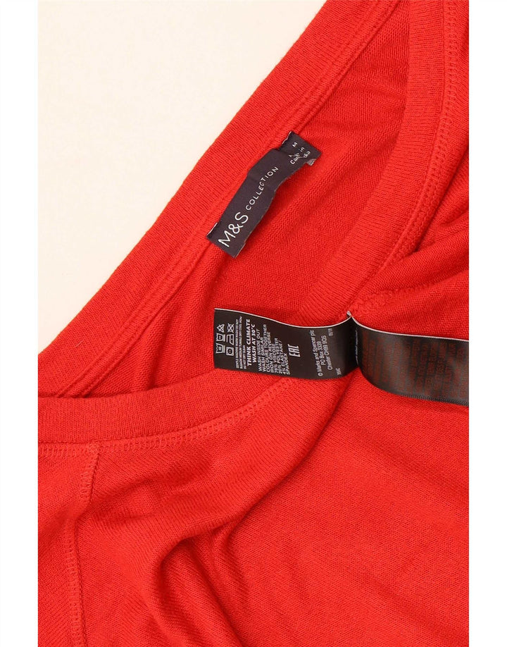 Marks & Spencer T-shirt top til kvinder UK 14 Medium rød viskose