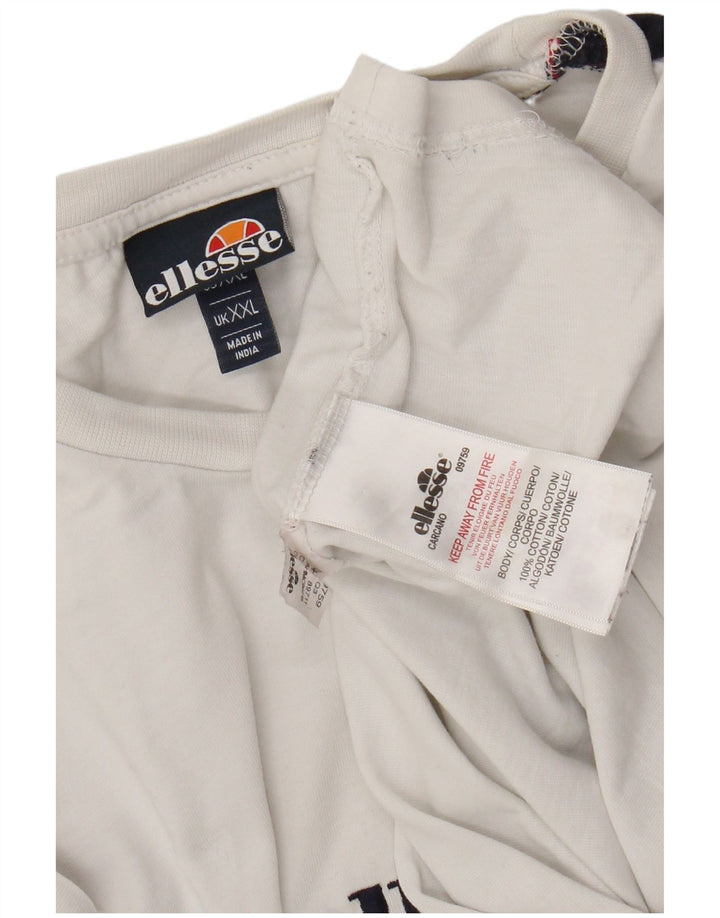 Ellesse Herre T-Shirt Top 2XL Hvid Colourblock Bomuld