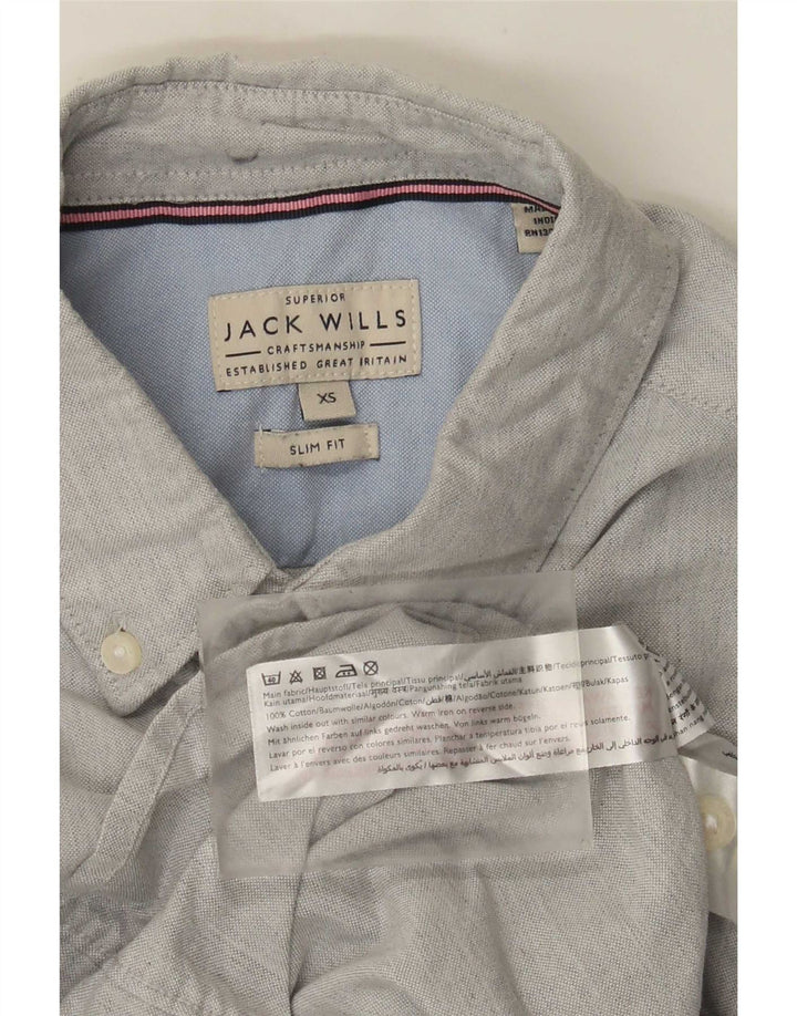 Jack Wills Herre Slim Fit skjorte XS Grå bomuld