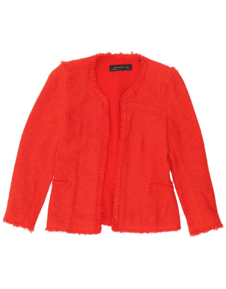 Zara Womens Open Blazer Jacket UK 10 Small Red