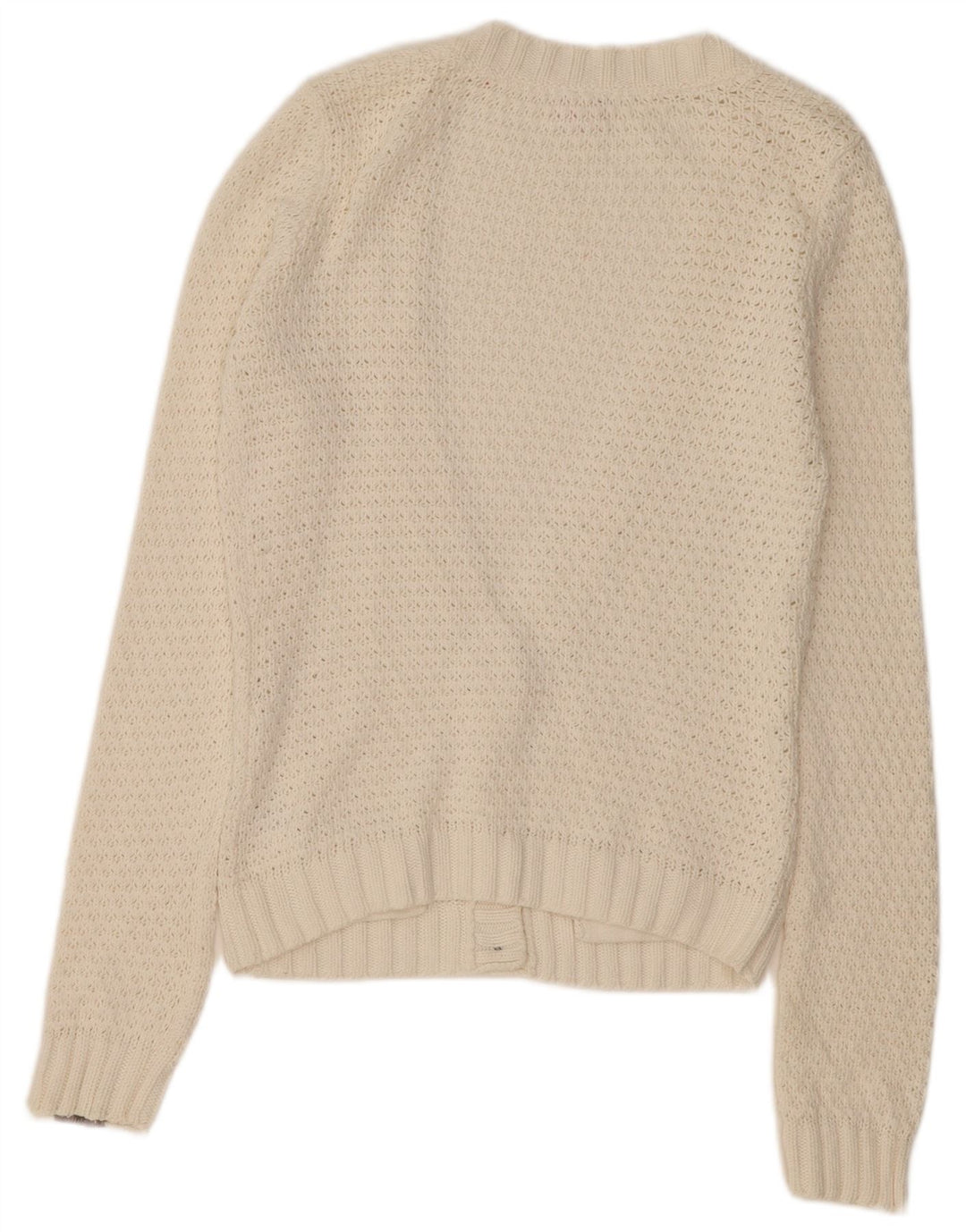 O'NEILL Dame Cardigan Sweater UK 14 Medium White Bomuld