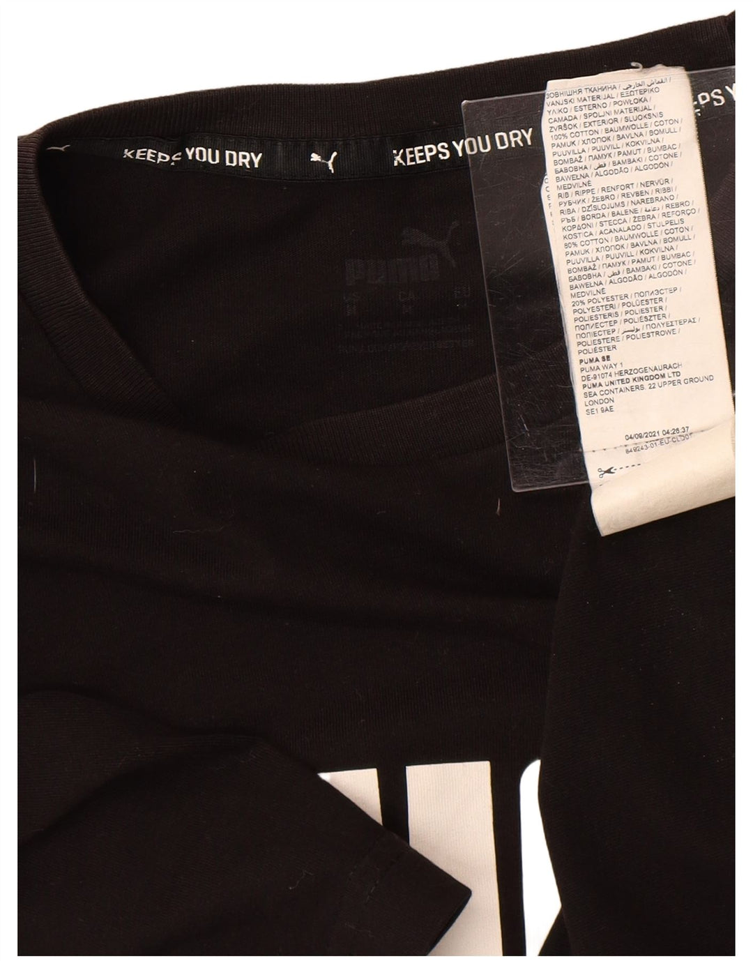 PUMA Grafisk T-shirt til mænd, medium sort bomuld