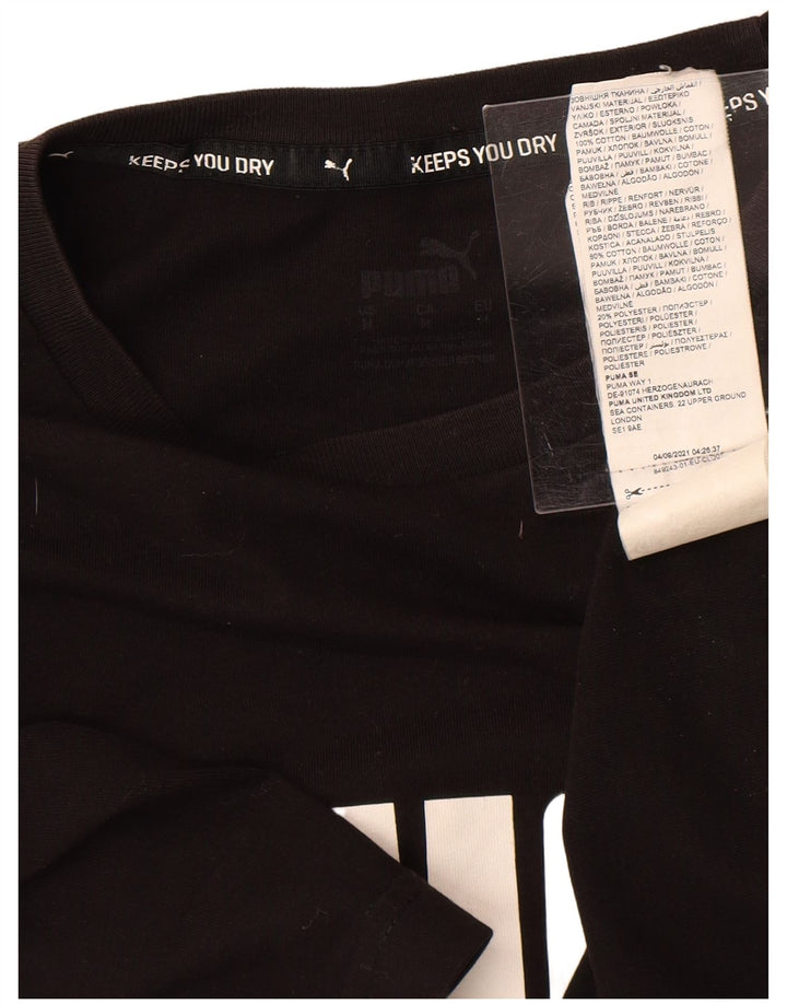 PUMA Grafisk T-shirt til mænd, medium sort bomuld