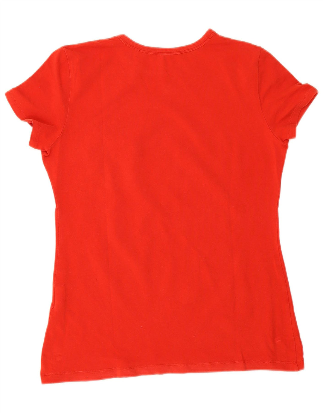 Moschino Dame Grafisk T-Shirt Top UK 12 Medium Rød Bomuld