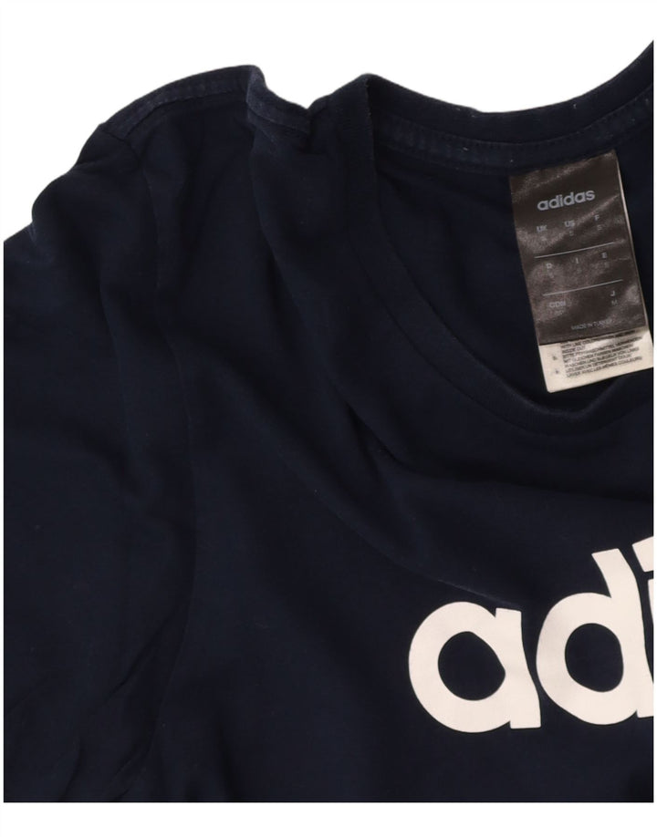 ADIDAS Mens Graphic T-Shirt Top Small Navy Blue Cotton