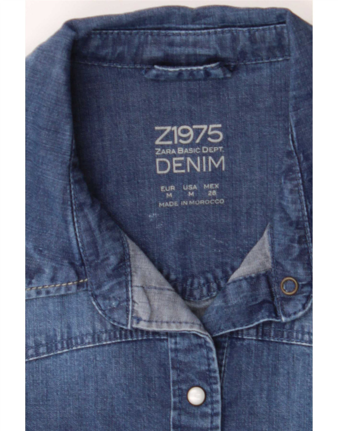 Zara Dame Denim Shirt UK 12 Medium Blue