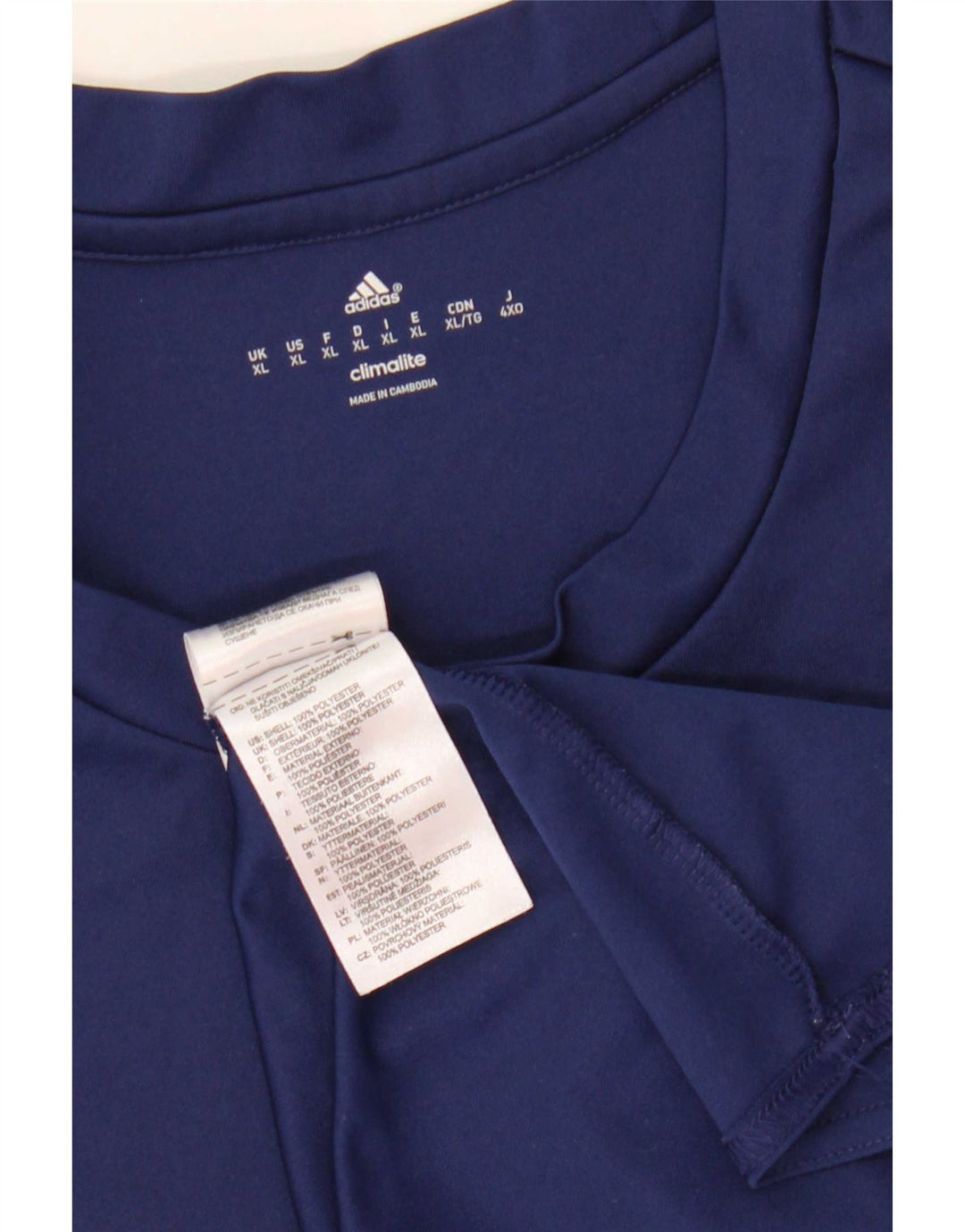 Adidas Herre Climalite T-Shirt Top XL Navy Blue Polyester