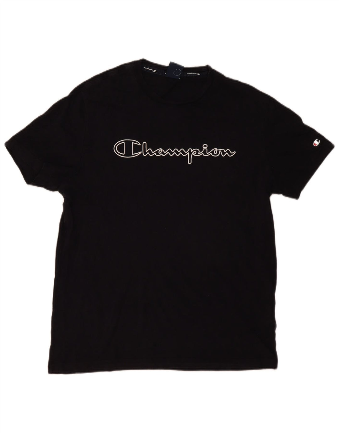 Champion Herre grafisk T-shirt Top Stor sort bomuld