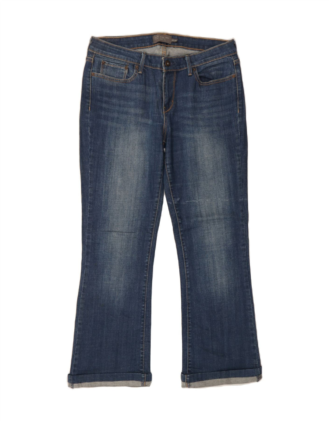 LEVI'S Womens Slight Curve Bootcut Jeans US 10 Large W34 L30 Navy Blue Vintage Levi's and Second-Hand Levi's from Messina Hembry 