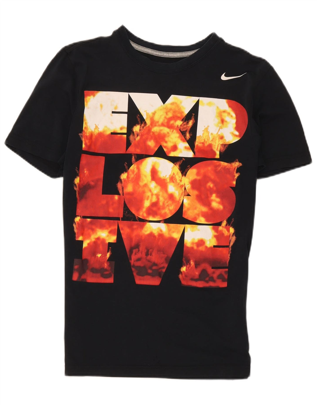 Nike Herre Dri Fit grafisk T-shirt top lille sort bomuld
