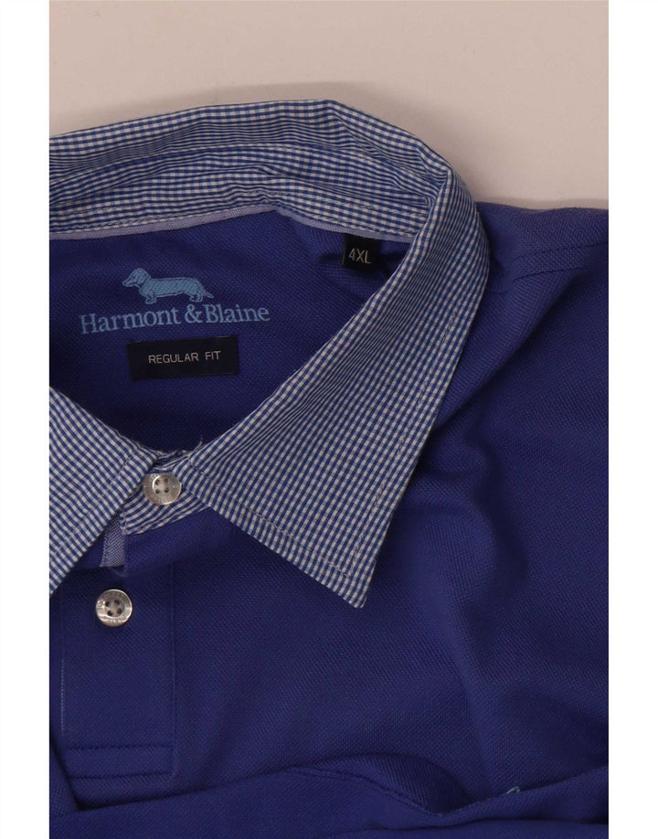 Harmont & Blaine Polo Shirt til mænd 4XL Blå Klassisk