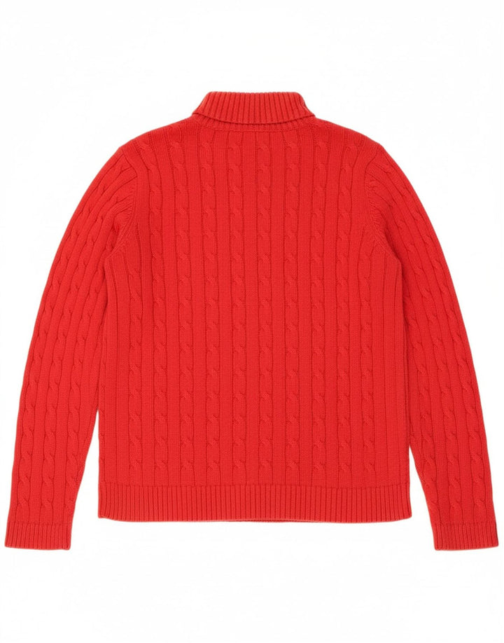 CHAPS Womens Roll Neck Jumper Sweater UK 14 Large Red Cotton