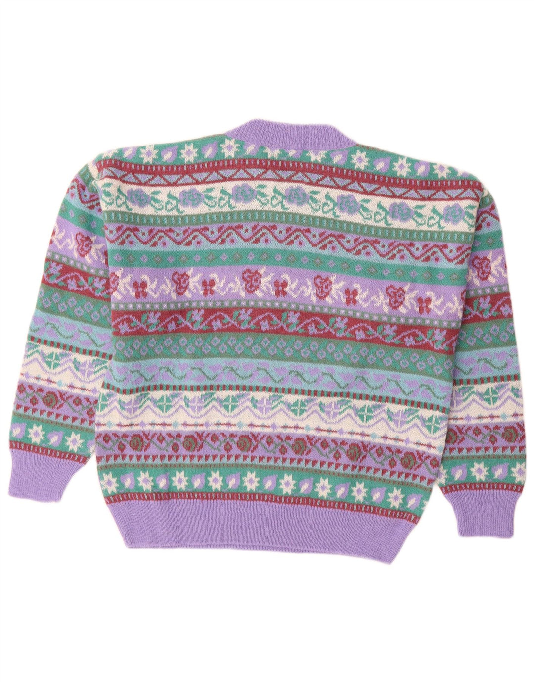 SILVY Dame sweater med rund hals IT 42 Medium Purple Fair Isle