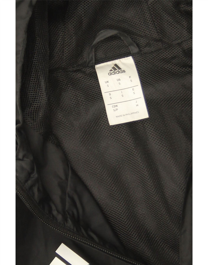 Adidas Regnjakke med hætte til mænd UK 36 Lille sort polyamid