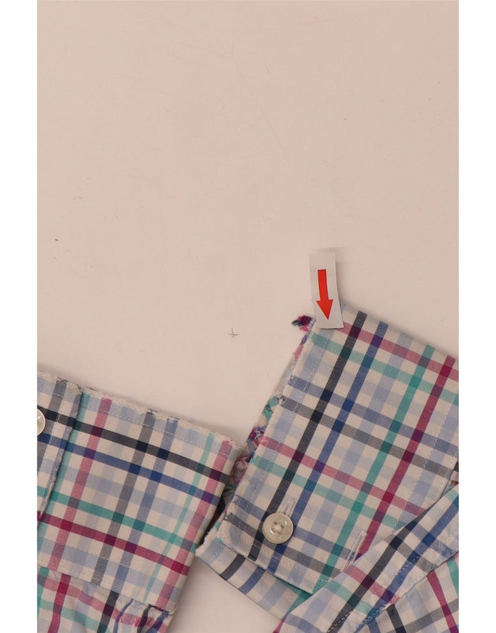 CREW CLOTHING Herreskjorte Stor blå ternet bomuld