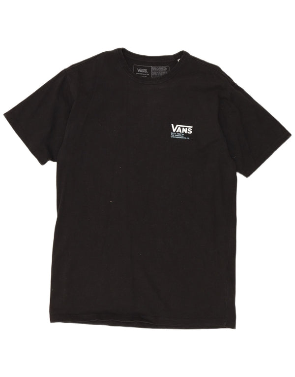 VANS Herre Classic Fit Grafisk T-Shirt Top Medium Sort Bomuld