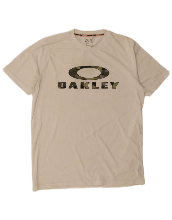 Oakley Herre Regular Fit Grafisk T-shirt Top Medium White