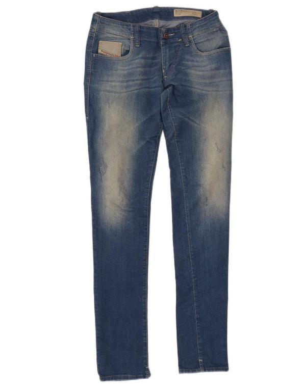 DIESEL Dame Grupee Super Skinny Jeans W26 L33 Blå Bomuld