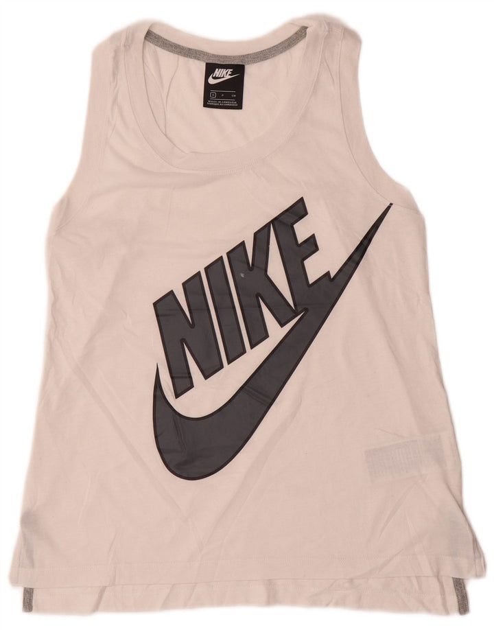 Nike Dame Grafisk Vest Top UK 14 Large White Polyester Sports