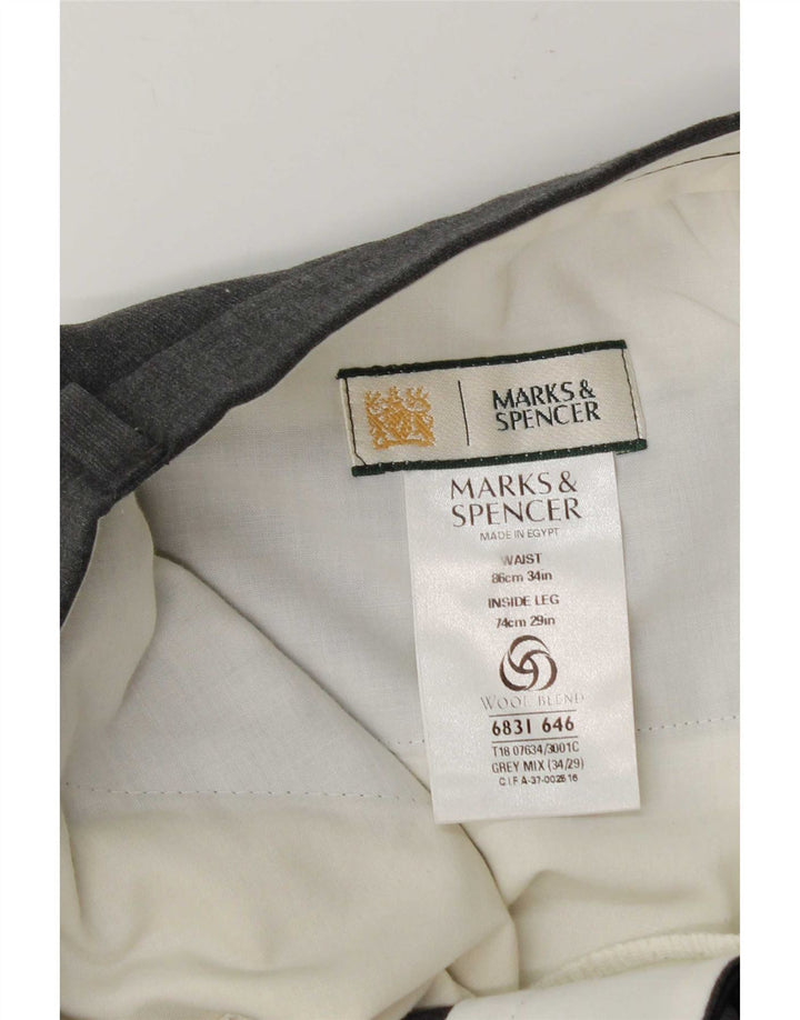 Marks & Spencer Herredragtbukser W34 L29 Grå polyester