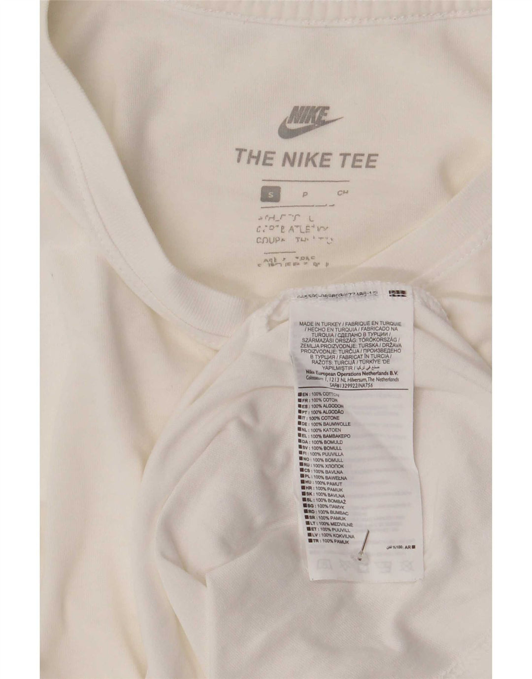 Nike T-shirt top til mænd, lille hvid bomuld