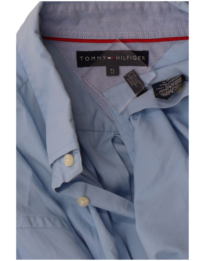 TOMMY HILFIGER Mens Shirt XL Blue Cotton Classic