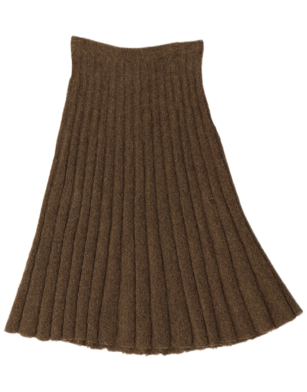 Vintage damestrikket A-line nederdel W28 Medium Khaki