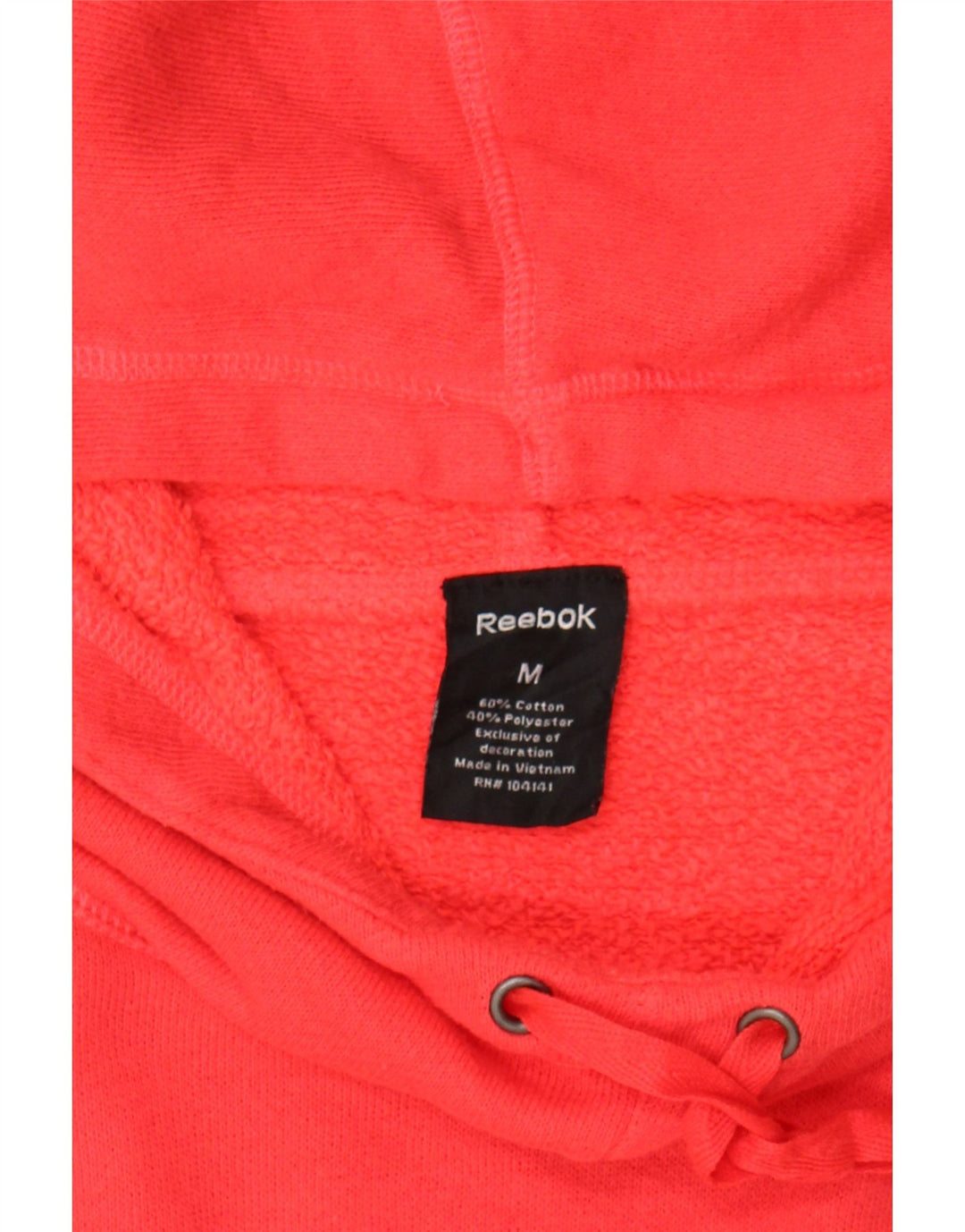 REEBOK Womens Oversized Hoodie Jumper UK 14 Medium Red Cotton Vintage Reebok and Second-Hand Reebok from Messina Hembry 