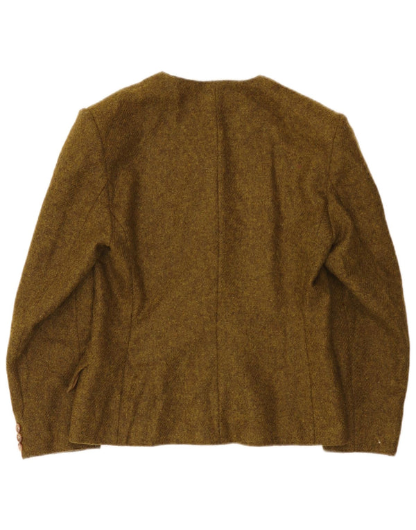 Marella Dame 4 Button Blazer Jacket UK 14 Large Khaki Paisley Wool