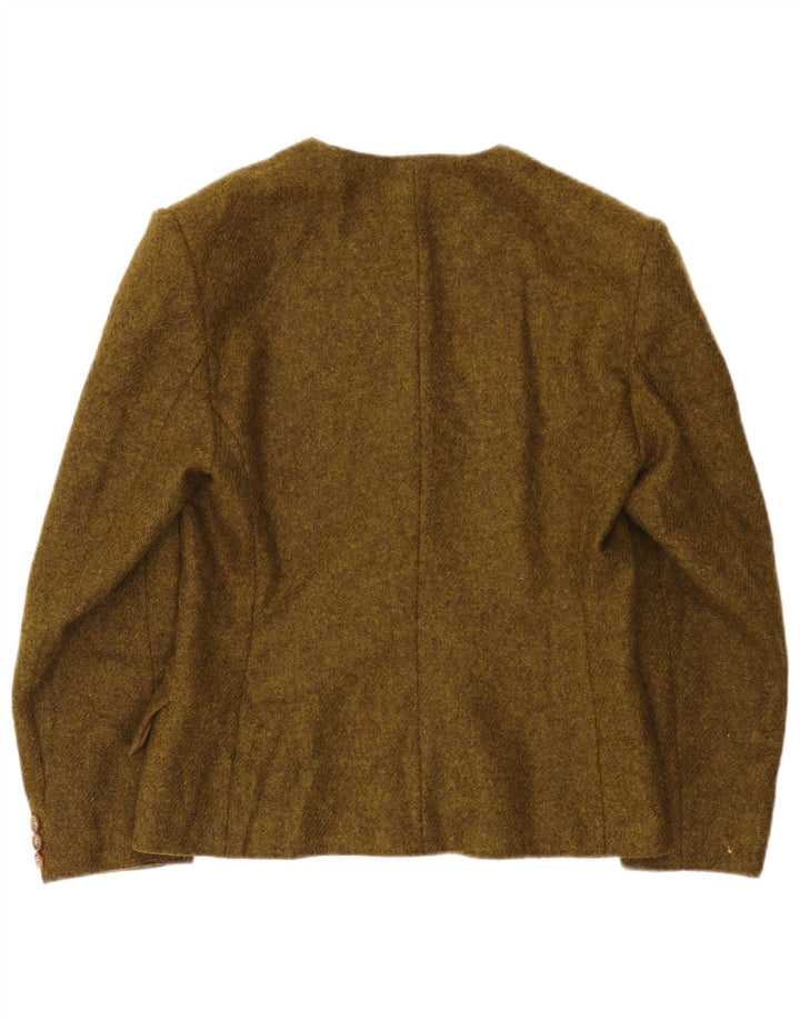 Marella Dame 4 Button Blazer Jacket UK 14 Large Khaki Paisley Wool