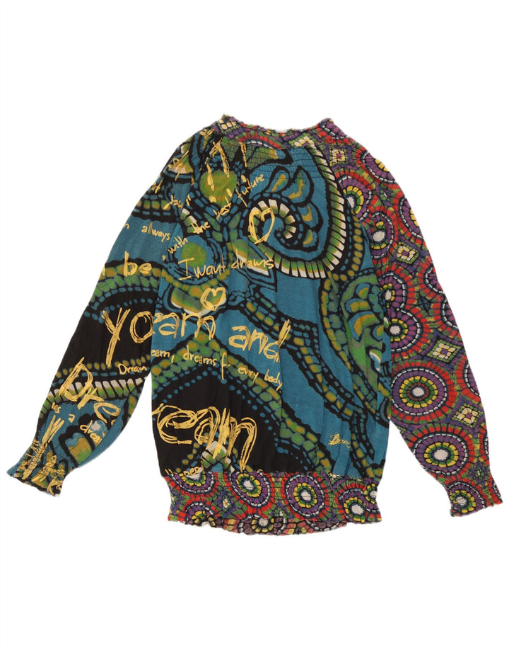 Desigual kvinders abstrakt mønster bluse Top UK 14 Medium Flerfarvet