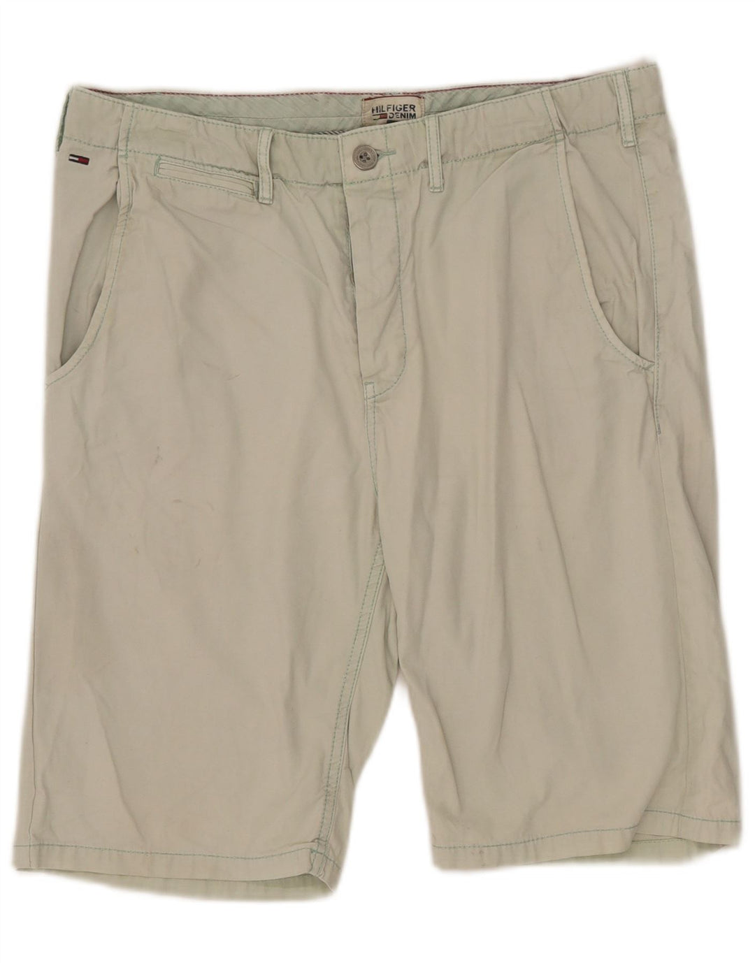 Tommy Hilfiger Herre Chino Shorts W33 Medium Green Bomuld