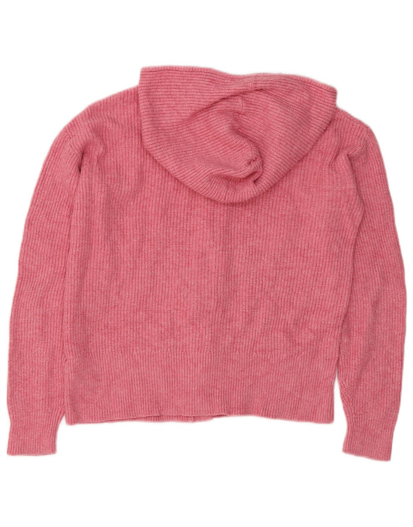 Marks & Spencer Dame-hættecardigantrøje UK 10 Small Pink Viscose