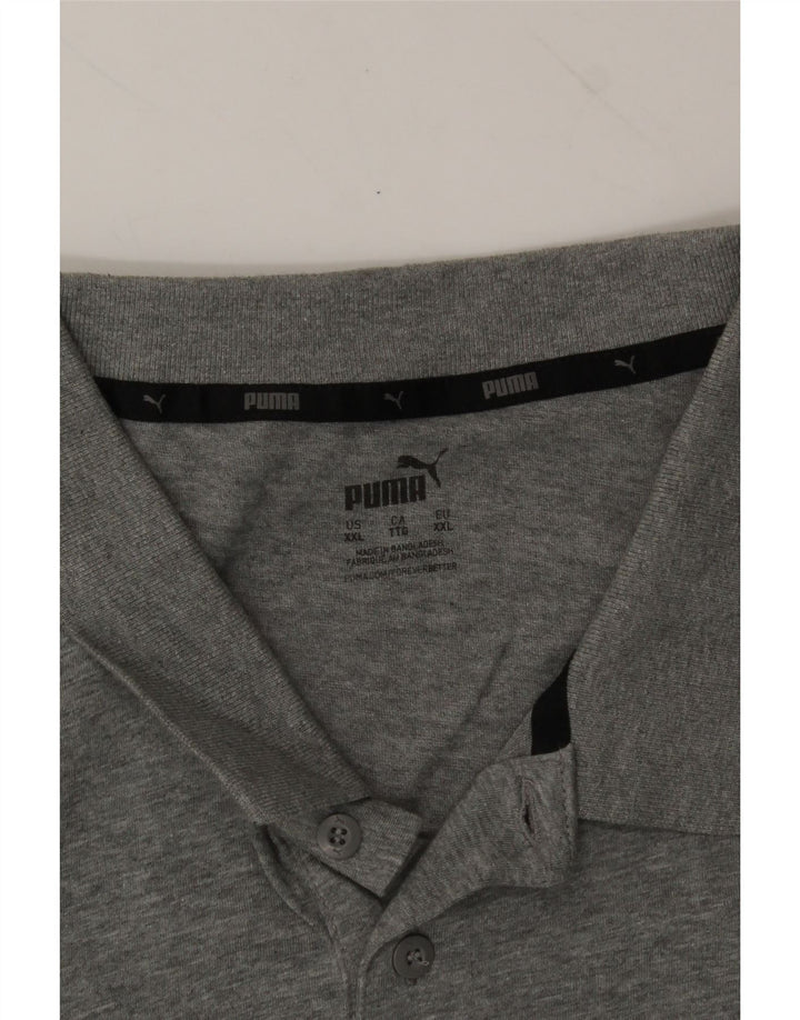 PUMA Mens Polo Shirt 2XL Grey Cotton Vintage Puma and Second-Hand Puma from Messina Hembry 