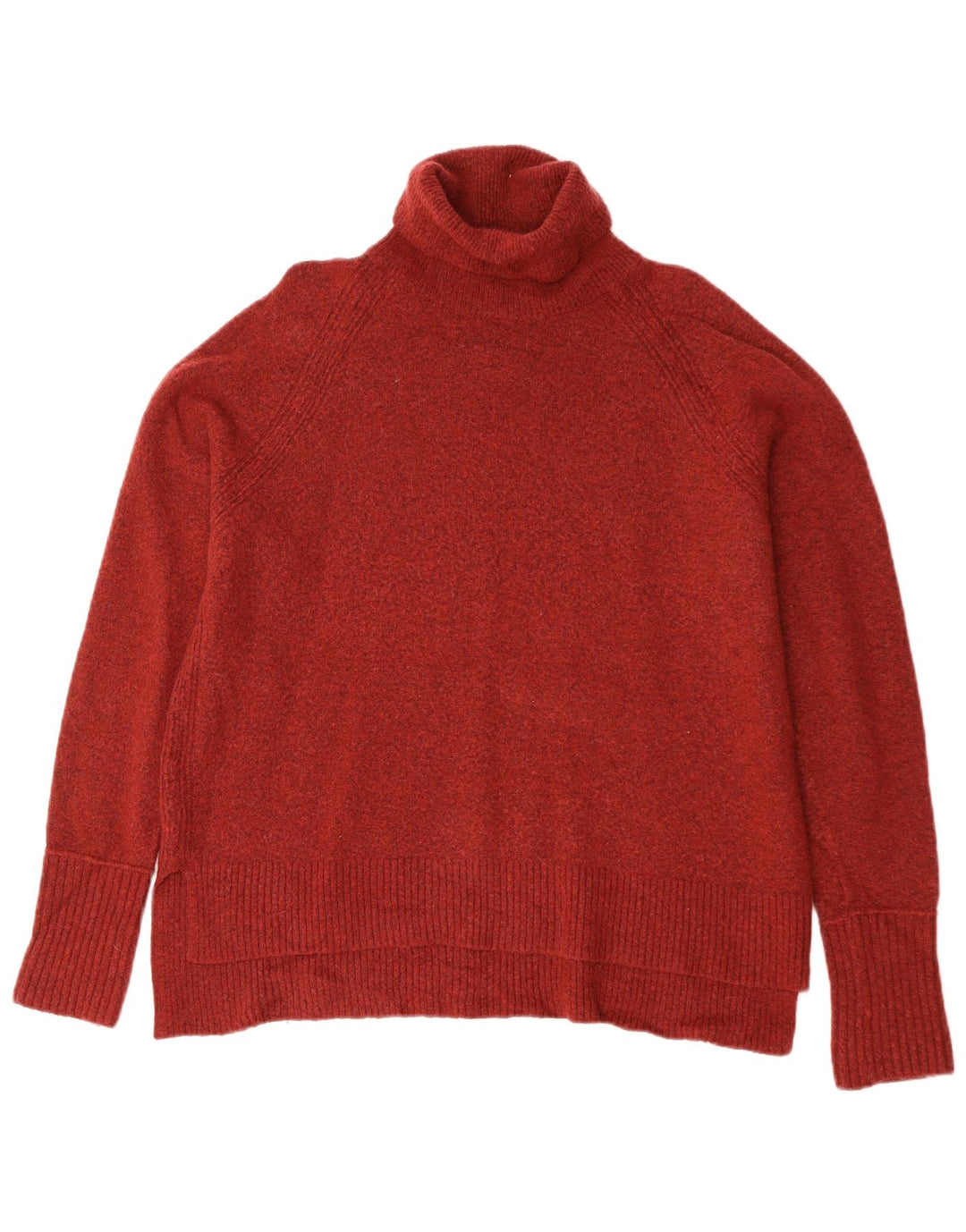 J. Crew Dame Roll Neck Jumper Sweater UK 14 Medium Maroon Nylon