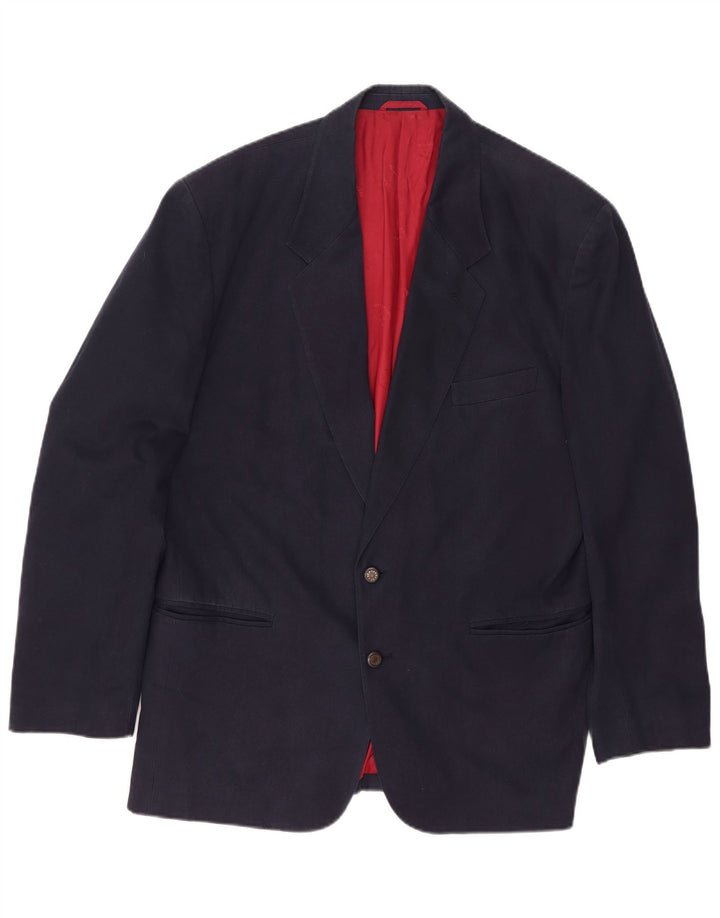 Paul & Shark Herre 2 Button Blazer Jacket UK 44 2XL Navy Blue Cotton