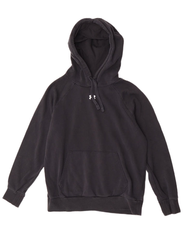 Under Armour Dame Oversized Hoodie Jumper UK 10 Small Black Bomuld