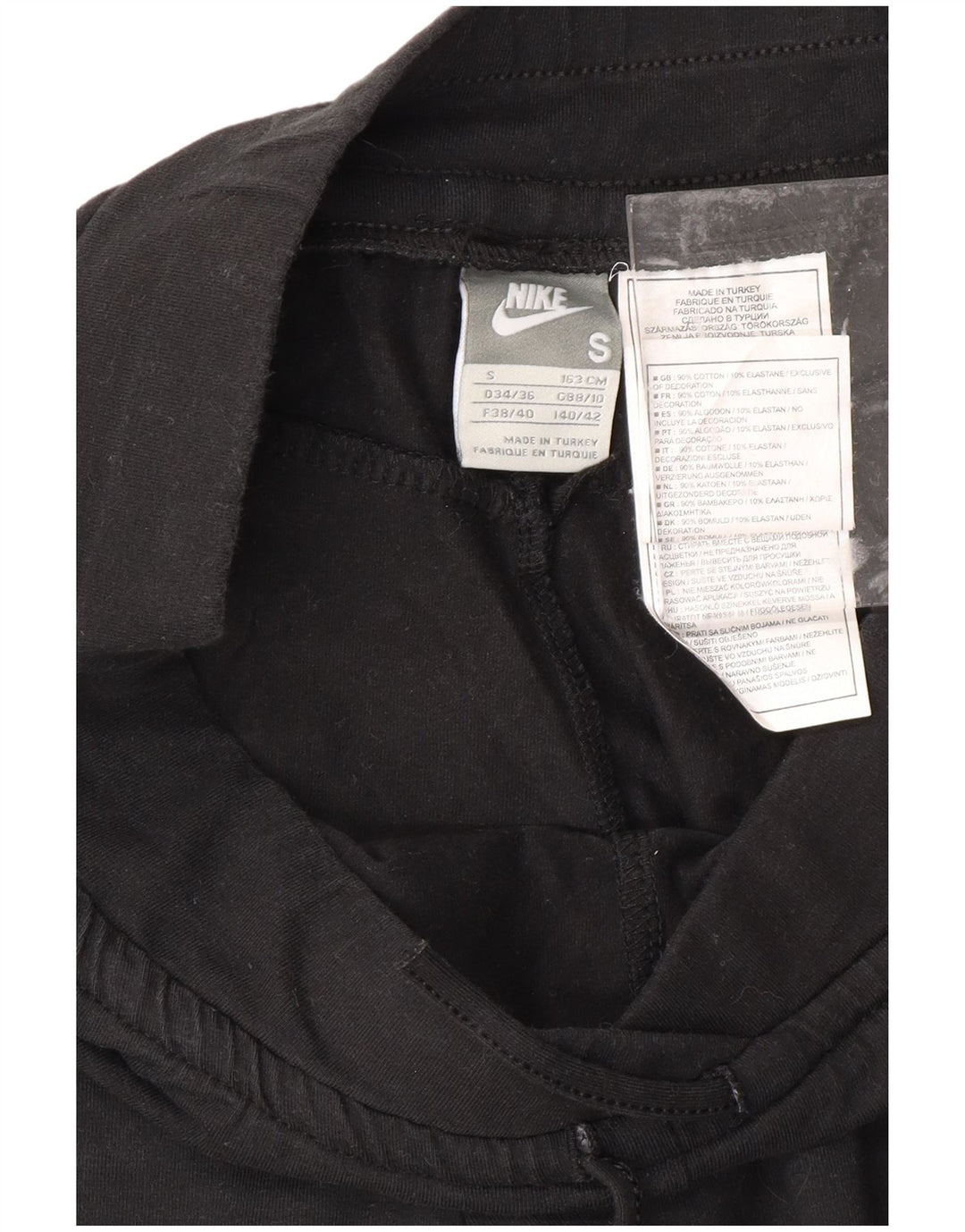 NIKE Capri træningsdragtbukser til kvinder UK 8/10 Small Black Bomuld