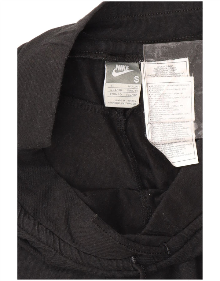 NIKE Capri træningsdragtbukser til kvinder UK 8/10 Small Black Bomuld