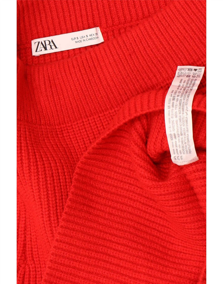 Zara Damestrik Mini-nederdel Lille W26 rød viskose