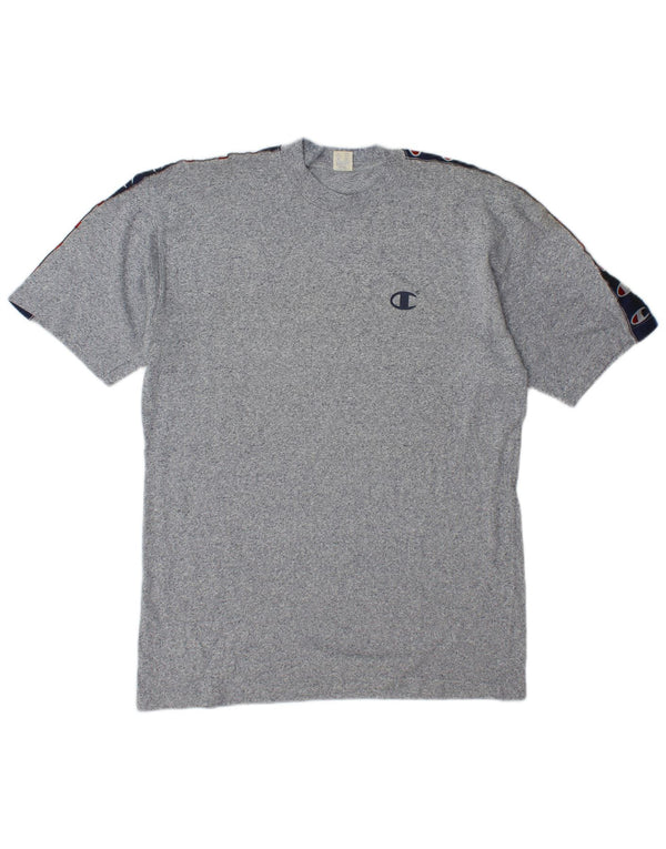 Champion Herre Grafisk T-Shirt Top XL Blå Flecked Bomuld