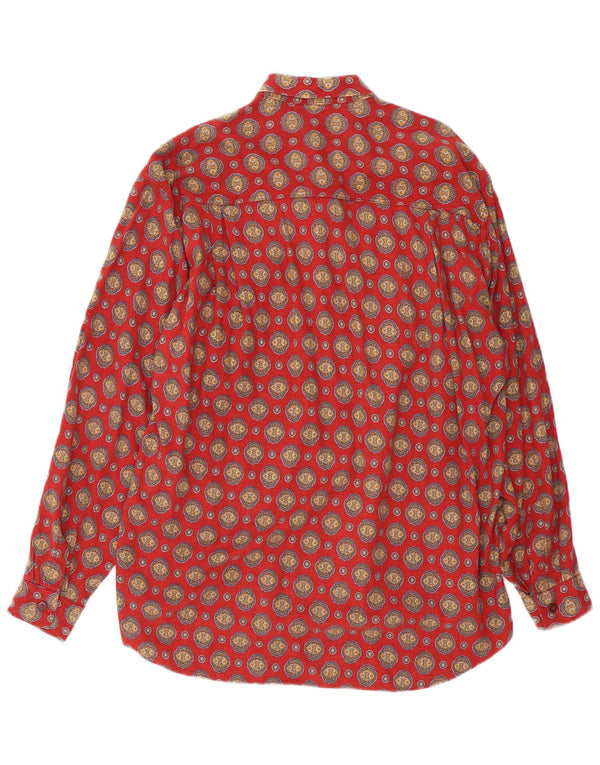 Carrera Mens Shirt Medium Red Paisley Cotton